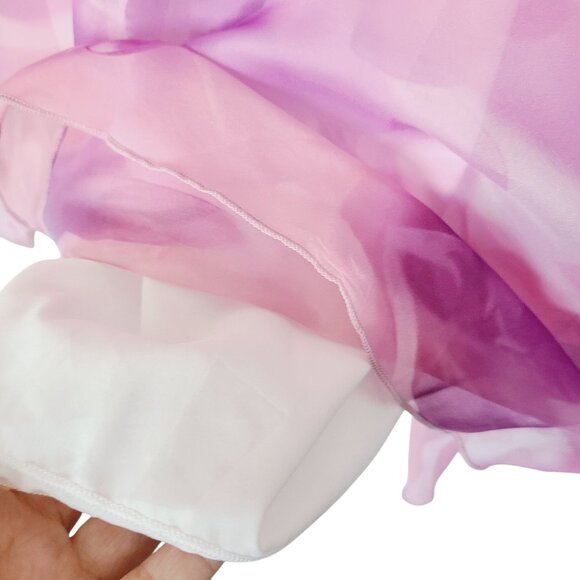 Pink & Purple Floral Midi Fit And Flare Dress With V-Neck Sleeveless Design NWT - Picture 7 of 16